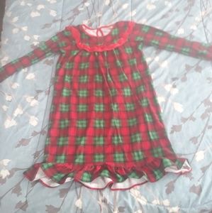 Girls red and green plaid nightgown.